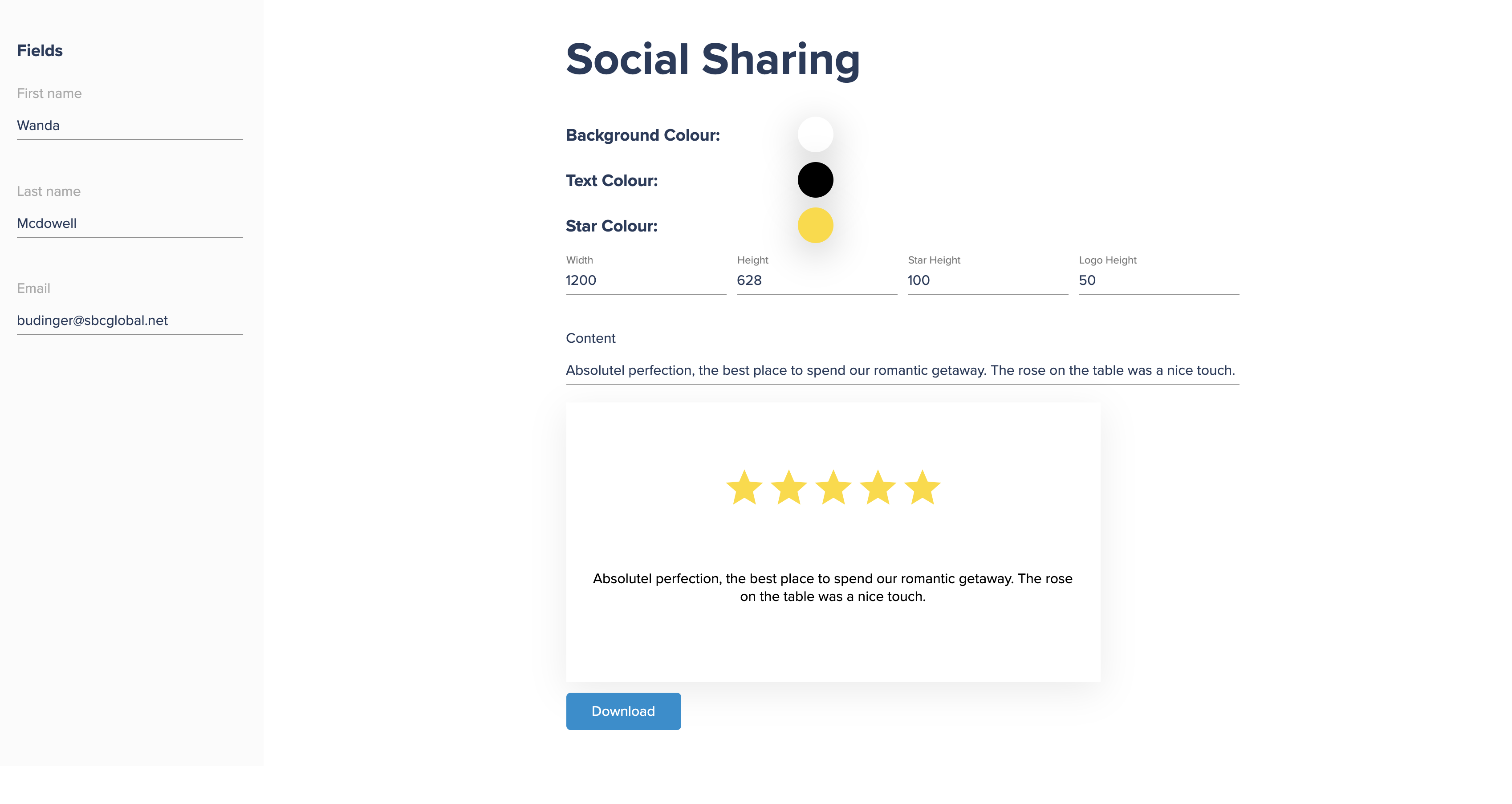 Social sharing customer feedback