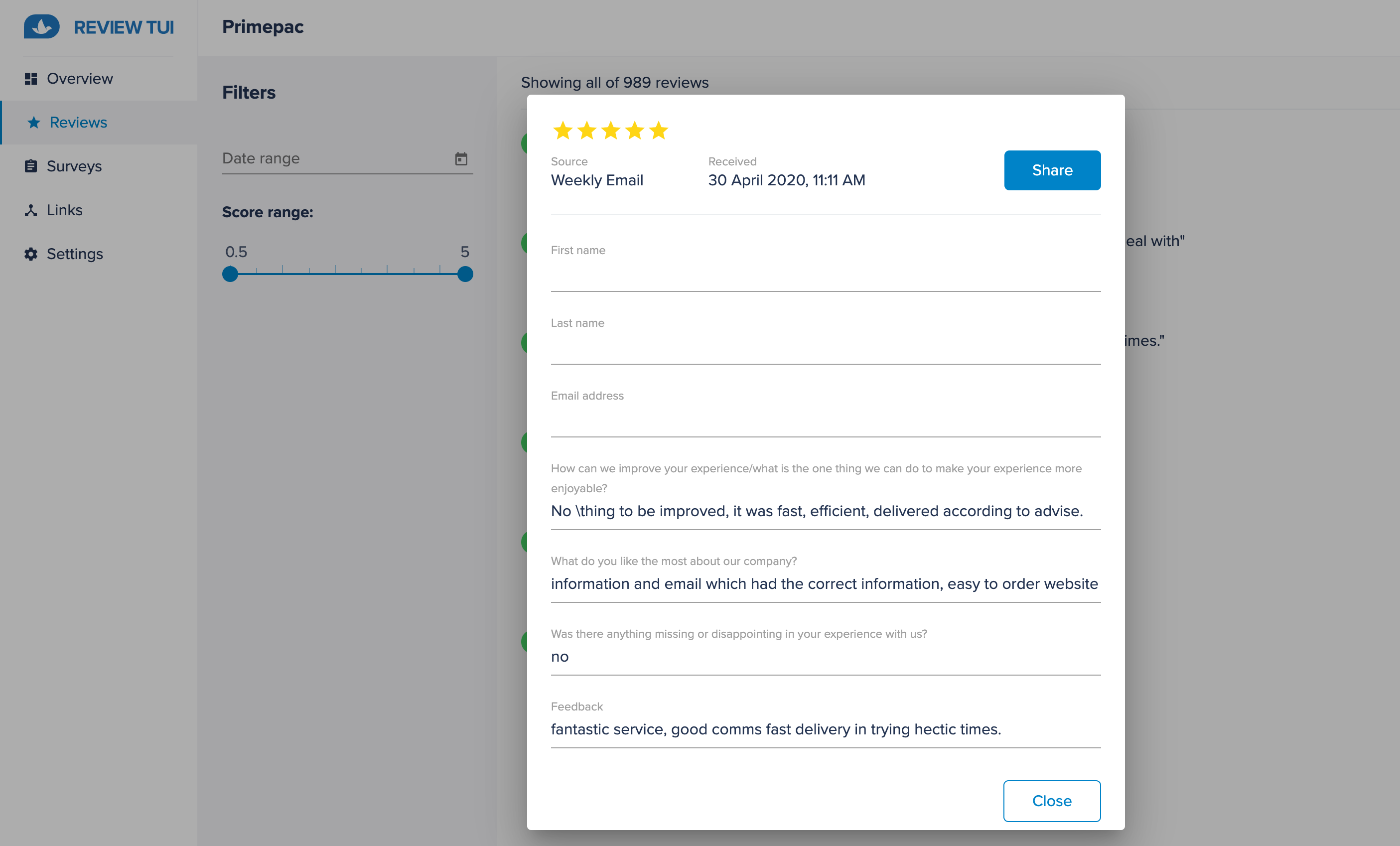 Customer feedback software